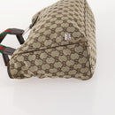 GUCCI GG Canvas Web Sherry Line Tote Bag Beige Silver 145758 Auth ki6564-5