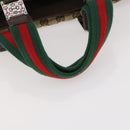 GUCCI GG Canvas Web Sherry Line Tote Bag Beige Silver 145758 Auth ki6564-7