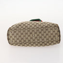 GUCCI GG Canvas Web Sherry Line Tote Bag Beige Silver 145758 Auth ki6564-9