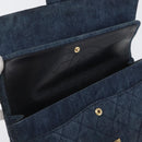 CHANEL Double Flap Chain Matelasse Shoulder Bag Denim Blue Gold CC Auth ki6569SAM-21