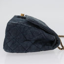 CHANEL Double Flap Chain Matelasse Shoulder Bag Denim Blue Gold CC Auth ki6569SAM-3