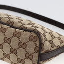 GUCCI GG Canvas Web Sherry Line Accessory Pouch Beige Silver 141809 Auth ki6570-15