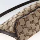 GUCCI GG Canvas Web Sherry Line Accessory Pouch Beige Silver 141809 Auth ki6570-16