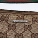 GUCCI GG Canvas Web Sherry Line Accessory Pouch Beige Silver 141809 Auth ki6570-17