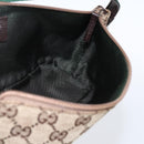 GUCCI GG Canvas Web Sherry Line Accessory Pouch Beige Silver 141809 Auth ki6570-19