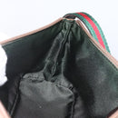 GUCCI GG Canvas Web Sherry Line Accessory Pouch Beige Silver 141809 Auth ki6570-20