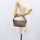 GUCCI GG Canvas Web Sherry Line Accessory Pouch Beige Silver 141809 Auth ki6570-21