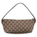 GUCCI GG Canvas Web Sherry Line Accessory Pouch Beige Silver 141809 Auth ki6570-2