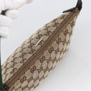 GUCCI GG Canvas Web Sherry Line Accessory Pouch Beige Silver 141809 Auth ki6570-6
