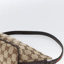 GUCCI GG Canvas Web Sherry Line Accessory Pouch Beige Silver 141809 Auth ki6570-8