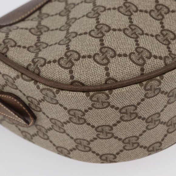GUCCI GG Supreme Web Sherry Line Bag PVC Beige Gold 001 084 4001 Auth ki6580