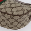 GUCCI GG Supreme Web Sherry Line Bag PVC Beige Gold 001 084 4001 Auth ki6580-13