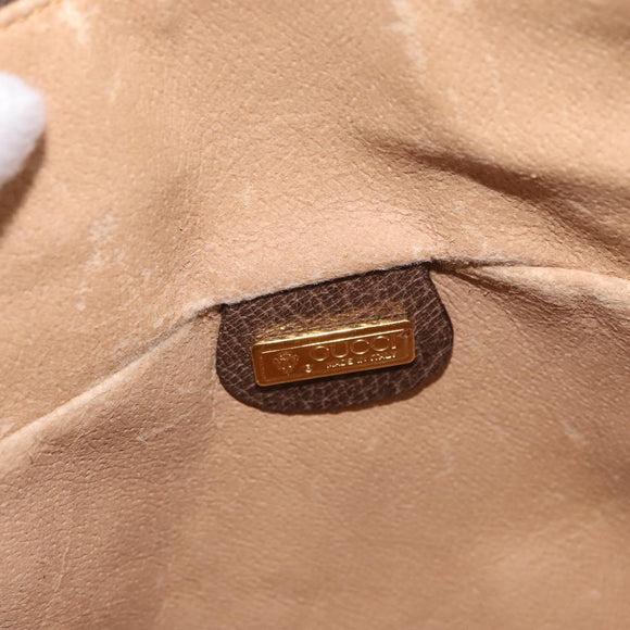 GUCCI GG Supreme Web Sherry Line Bag PVC Beige Gold 001 084 4001 Auth ki6580