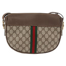 GUCCI GG Supreme Web Sherry Line Bag PVC Beige Gold 001 084 4001 Auth ki6580-3