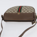 GUCCI GG Supreme Web Sherry Line Bag PVC Beige Gold 001 084 4001 Auth ki6580-6