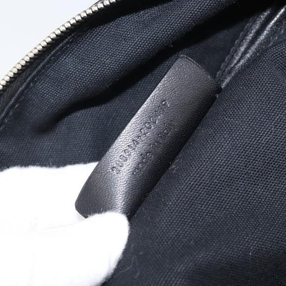 SAINT LAURENT Easy Lock Studs Bag Leather Black Silver 208314 Auth ki6581V