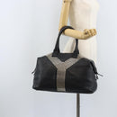 SAINT LAURENT Easy Lock Studs Bag Leather Black Silver 208314 Auth ki6581V-23