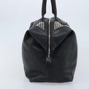 SAINT LAURENT Easy Lock Studs Bag Leather Black Silver 208314 Auth ki6581V-4