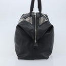 SAINT LAURENT Easy Lock Studs Bag Leather Black Silver 208314 Auth ki6581V-5