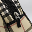 BURBERRY Nova Check Handtas PVC Beige Zilver Auth ki6583A-10