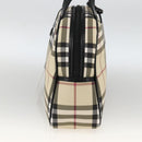 BURBERRY Nova Check Handtas PVC Beige Zilver Auth ki6583A-3