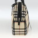 BURBERRY Nova Check Handtas PVC Beige Zilver Auth ki6583A-4