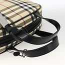 BURBERRY Nova Check Handtas PVC Beige Zilver Auth ki6583A-7