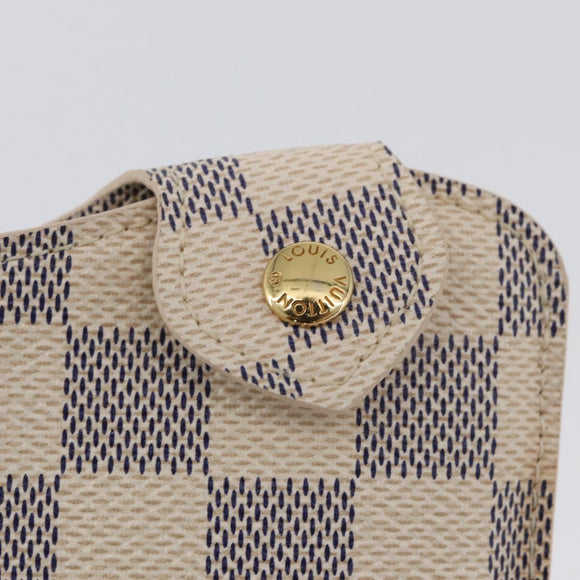 LOUIS VUITTON Damier Azur Etui A Lunettes MM Glasses Case N60025 LV Auth ki6584V