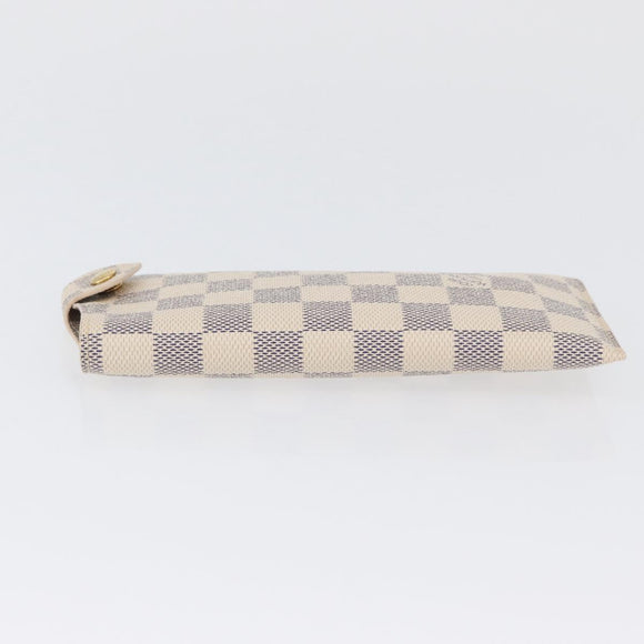 LOUIS VUITTON Damier Azur Etui A Lunettes MM Glasses Case N60025 LV Auth ki6584V