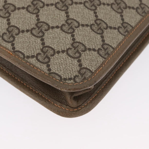 GUCCI GG Supreme Web Sherry Line Bag PVC Beige Gold 89 20 003 Auth ki6586A