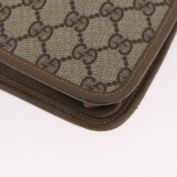 GUCCI GG Supreme Web Sherry Line Bag PVC Beige Gold 89 20 003 Auth ki6586A