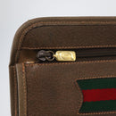 GUCCI GG Supreme Web Sherry Line Bag PVC Beige Gold 89 20 003 Auth ki6586A-12
