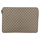 GUCCI GG Supreme Web Sherry Line Bag PVC Beige Gold 89 20 003 Auth ki6586A-3