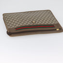 GUCCI GG Supreme Web Sherry Line Bag PVC Beige Gold 89 20 003 Auth ki6586A-6