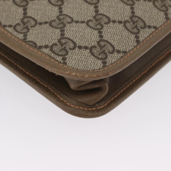 GUCCI GG Supreme Web Sherry Line Bag PVC Beige Gold 89 20 003 Auth ki6586A
