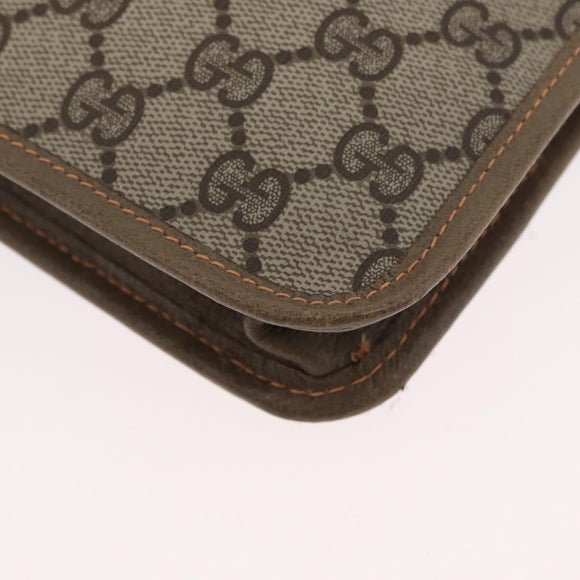 GUCCI GG Supreme Web Sherry Line Bag PVC Beige Gold 89 20 003 Auth ki6586A
