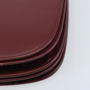 CARTIER Shoulder Bag Leather Bordeaux Gold Auth ki6589-10