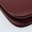 CARTIER Shoulder Bag Leather Bordeaux Gold Auth ki6589-11
