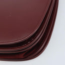 CARTIER Shoulder Bag Leather Bordeaux Gold Auth ki6589-12