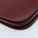 CARTIER Shoulder Bag Leather Bordeaux Gold Auth ki6589-13