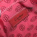 CARTIER Shoulder Bag Leather Bordeaux Gold Auth ki6589-15