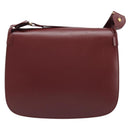 CARTIER Shoulder Bag Leather Bordeaux Gold Auth ki6589-3