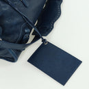BALENCIAGA Giant City Hand Bag Leather 2way Blue Silver 258044 Auth ki6596SAM-20