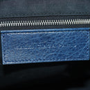 BALENCIAGA Giant City Hand Bag Leather 2way Blue Silver 258044 Auth ki6596SAM-22