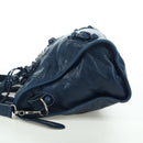 BALENCIAGA Giant City Hand Bag Leather 2way Blue Silver 258044 Auth ki6596SAM-3
