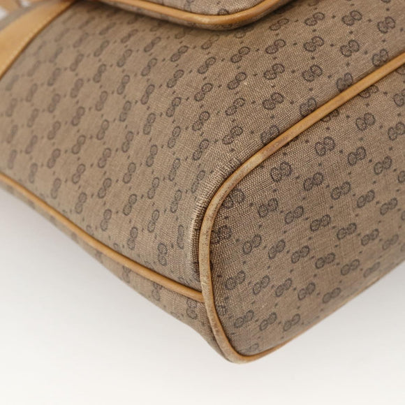 GUCCI Micro GG Supreme Tote Bag PVC Beige Gold Auth ki6597