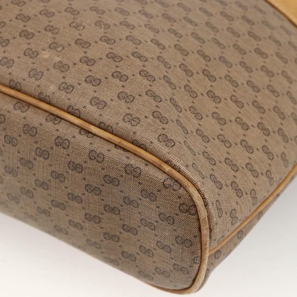 GUCCI Micro GG Supreme Tote Bag PVC Beige Gold Auth ki6597