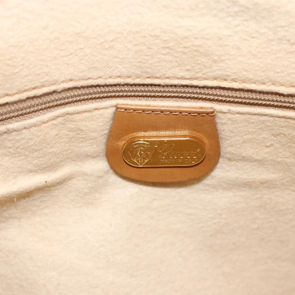 GUCCI Micro GG Supreme Tote Bag PVC Beige Gold Auth ki6597