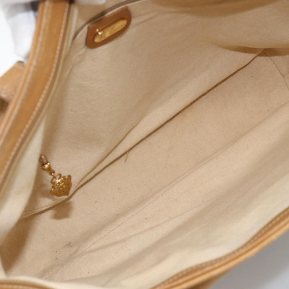 GUCCI Micro GG Supreme Tote Bag PVC Beige Gold Auth ki6597