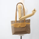 GUCCI Micro GG Supreme Tote Bag PVC Beige Gold Auth ki6597-23